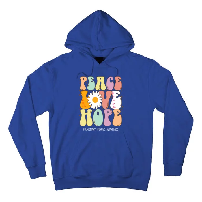 Peace Love Hope Pulmonary Fibrosis Awareness Gift Tall Hoodie