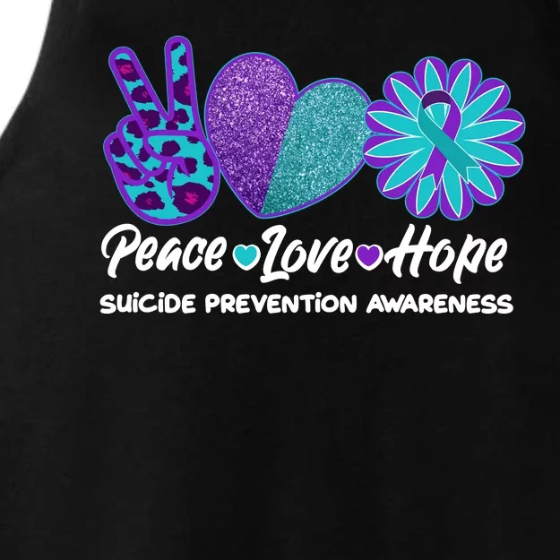 Peace Love Hope Suicide Prevention Awareness Ladies Tri-Blend Wicking Tank