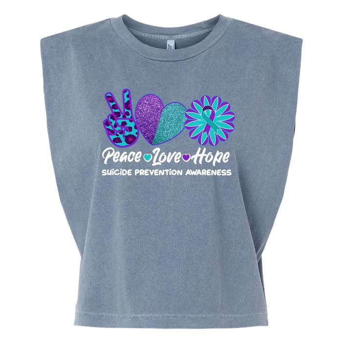 Peace Love Hope Suicide Prevention Awareness Garment-Dyed Women's Muscle Tee