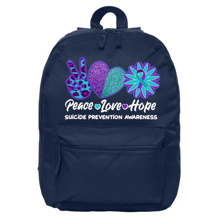 Peace Love Hope Suicide Prevention Awareness 16 in Basic Backpack