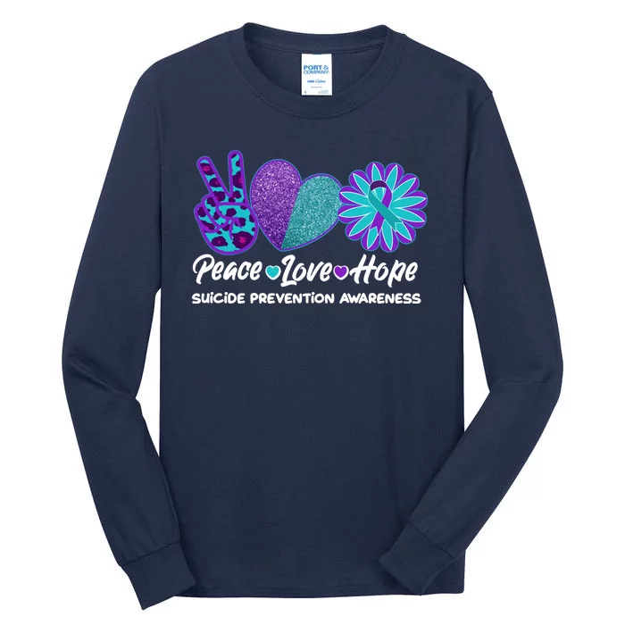 Peace Love Hope Suicide Prevention Awareness Tall Long Sleeve T-Shirt