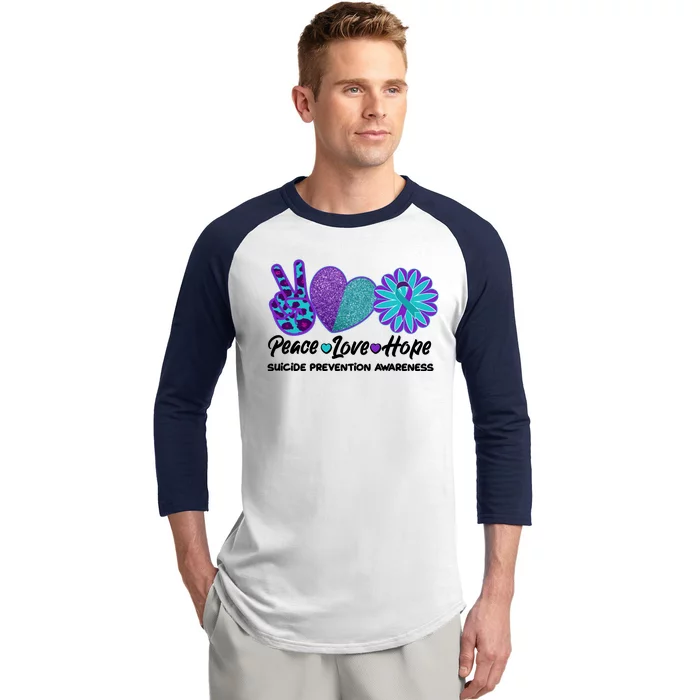 Peace Love Hope Suicide Prevention Awareness Baseball Sleeve Shirt