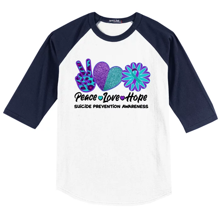 Peace Love Hope Suicide Prevention Awareness Baseball Sleeve Shirt