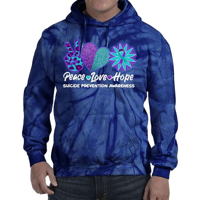 Peace Love Hope Suicide Prevention Awareness Tie Dye Hoodie