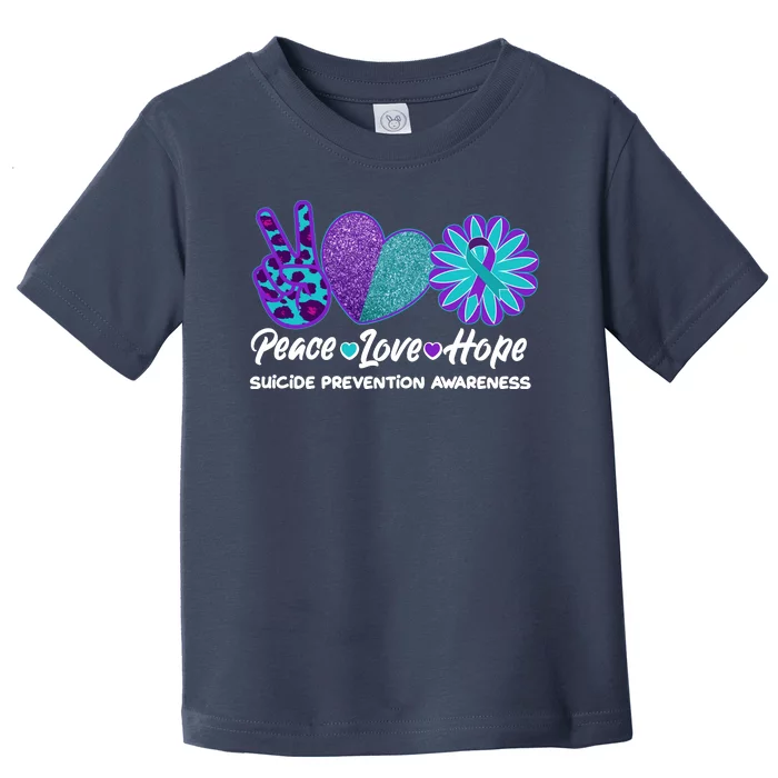 Peace Love Hope Suicide Prevention Awareness Toddler T-Shirt