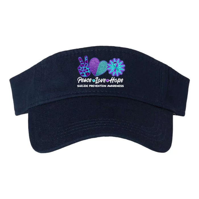 Peace Love Hope Suicide Prevention Awareness Valucap Bio-Washed Visor