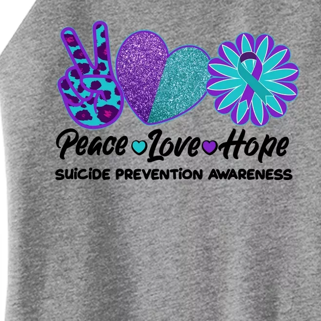 Peace Love Hope Suicide Prevention Awareness Women’s Perfect Tri Rocker Tank