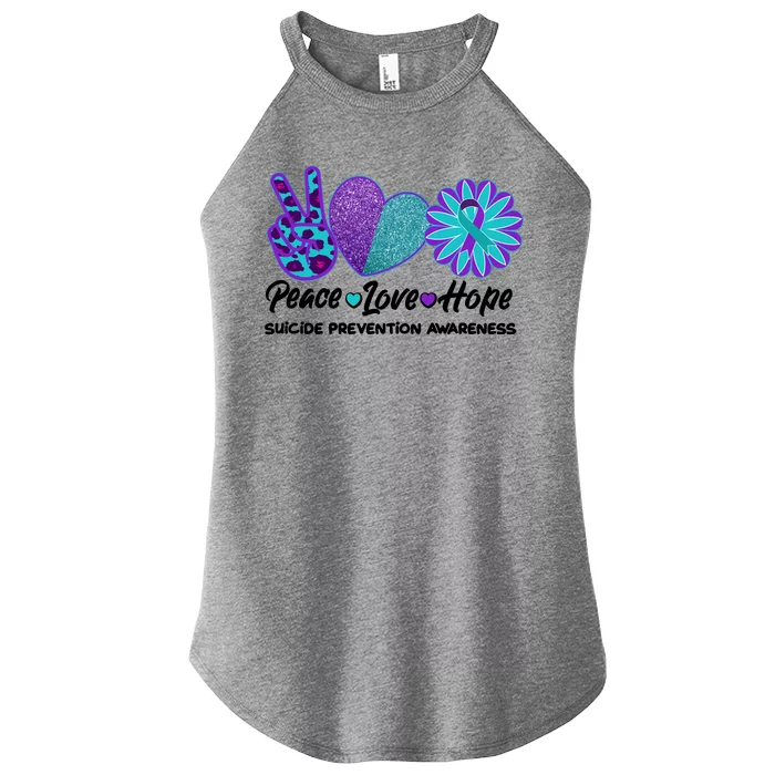 Peace Love Hope Suicide Prevention Awareness Women’s Perfect Tri Rocker Tank