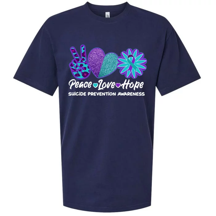 Peace Love Hope Suicide Prevention Awareness Sueded Cloud Jersey T-Shirt