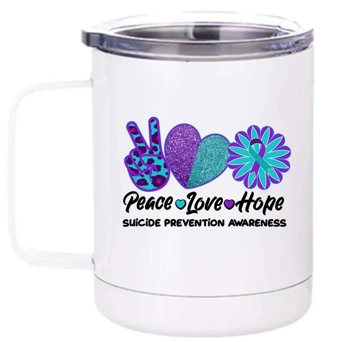 Peace Love Hope Suicide Prevention Awareness Front & Back 12oz Stainless Steel Tumbler Cup