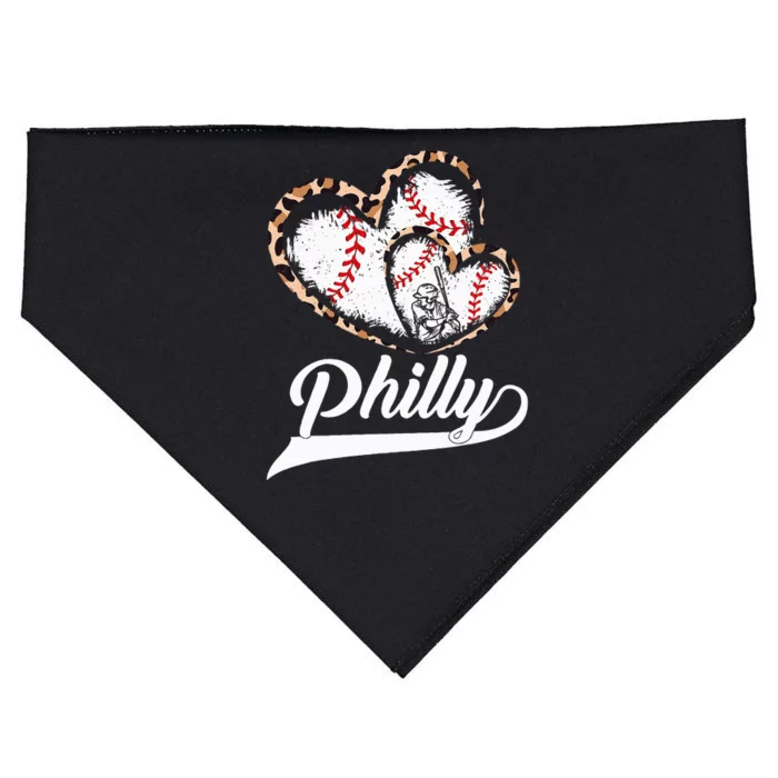 Philadelphia Leopard Heart Love City Souvenir USA-Made Doggie Bandana