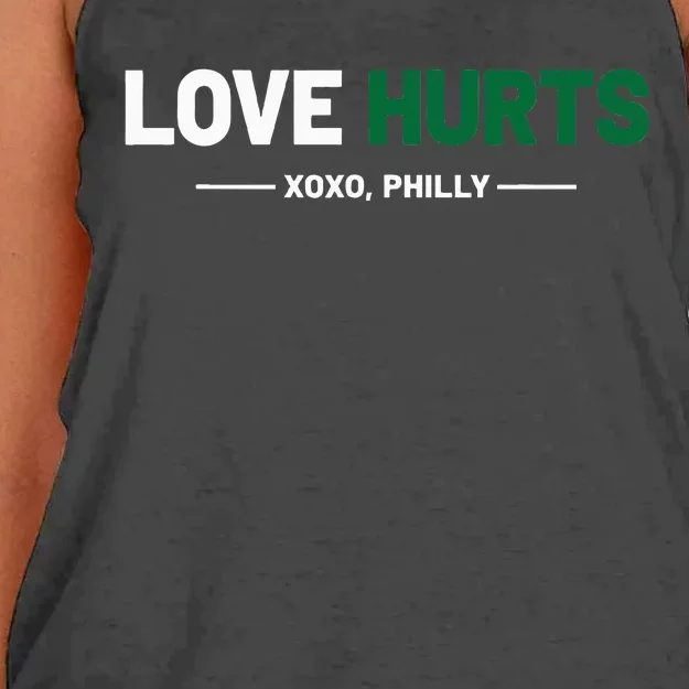 Philadelphia Love Hurts Philly Fan Pride Cute Women's Knotted Racerback Tank