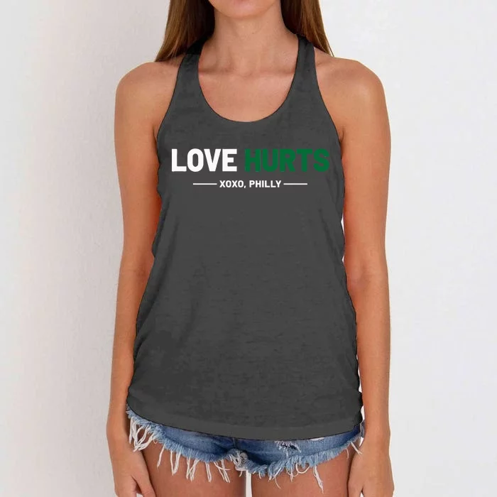 Philadelphia Love Hurts Philly Fan Pride Cute Women's Knotted Racerback Tank