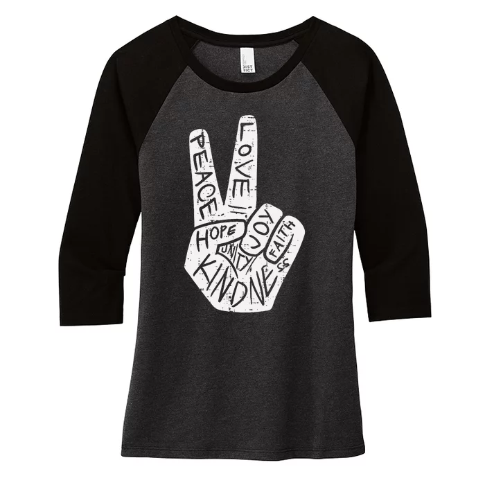 Peace Love Hope Unity Day Orange Anti Bullying Women's Tri-Blend 3/4-Sleeve Raglan Shirt