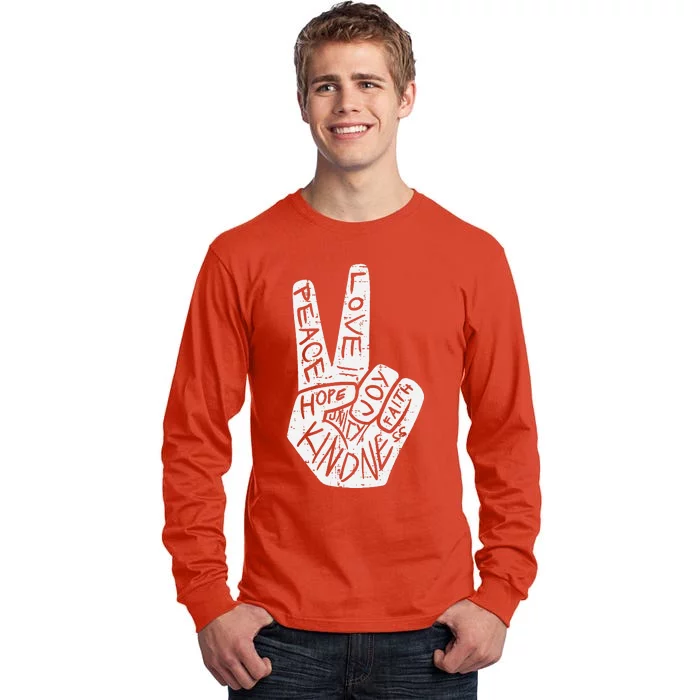 Peace Love Hope Unity Day Orange Anti Bullying Tall Long Sleeve T-Shirt