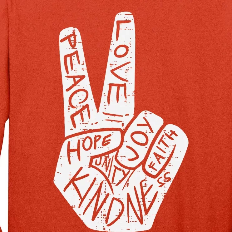 Peace Love Hope Unity Day Orange Anti Bullying Tall Long Sleeve T-Shirt