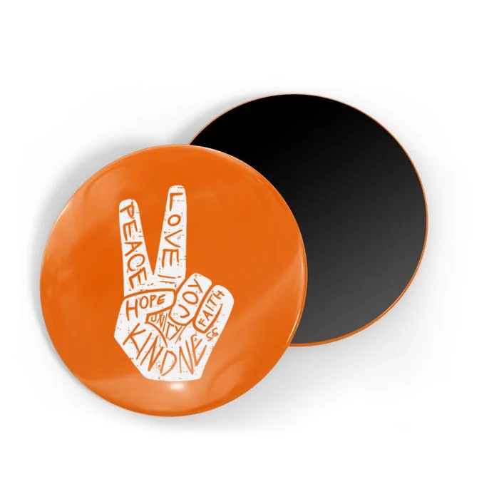 Peace Love Hope Unity Day Orange Anti Bullying Magnet