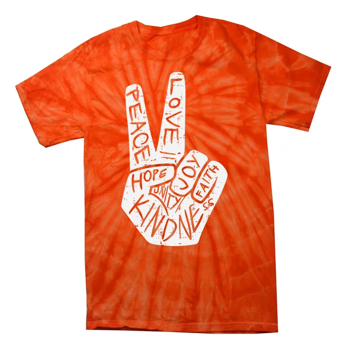 Peace Love Hope Unity Day Orange Anti Bullying Tie-Dye T-Shirt