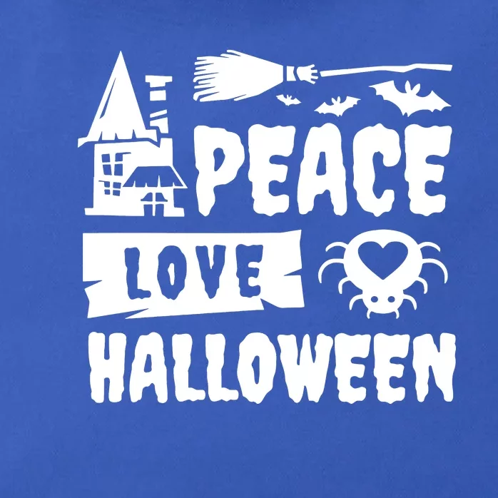 Peace Love Halloween Witch Spooky Halloween Zip Tote Bag