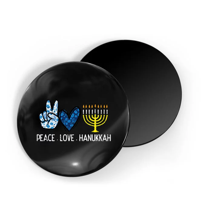 Peace Love Hanukkah Retro Chanukah Jewish Magnet