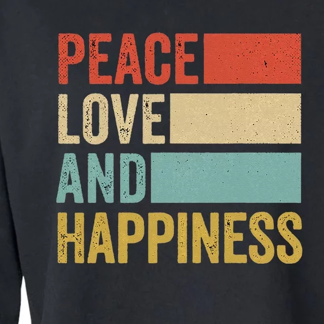 Peace Love Happiness Cropped Pullover Crew