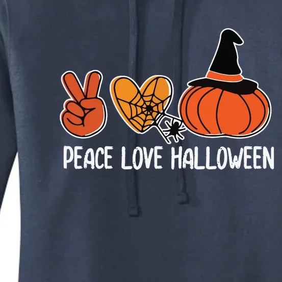 Peace Love Halloween Lazy Halloween Costume Cool Pumpkin Women's Pullover Hoodie