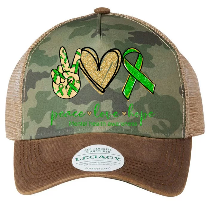 Peace Love Hope Mental Health Awareness Legacy Tie Dye Trucker Hat