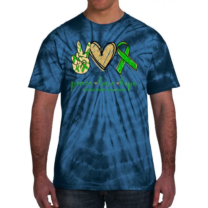 Peace Love Hope Mental Health Awareness Tie-Dye T-Shirt