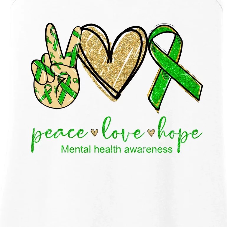 Peace Love Hope Mental Health Awareness Ladies Essential Tank