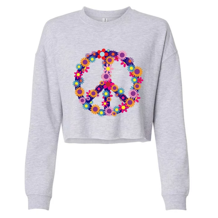 Peace Love Hippie Costume Tie Die 60s 70s Yoga Outfit Gift Cropped Pullover Crew