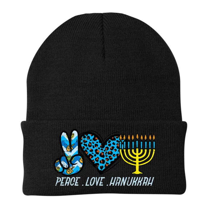 Peace Love Hanukkah Jewish Hanukkah Chanukah Knit Cap Winter Beanie