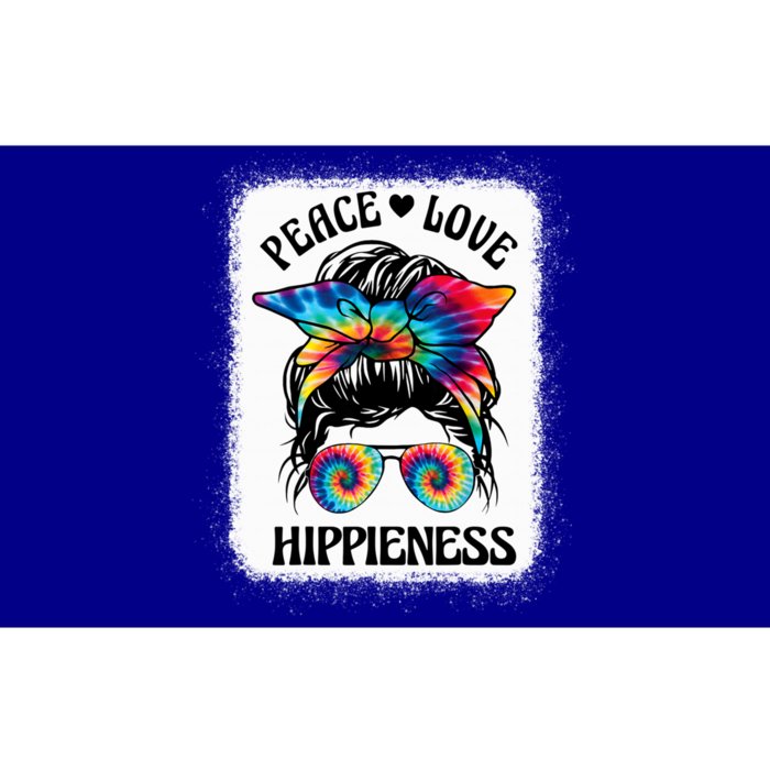 Peace Love Hippiness Messy Bun Tye Dye Peace Sign 70s Party Gift Bumper Sticker