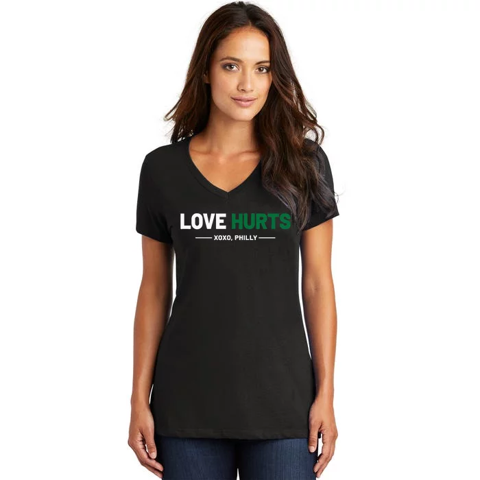 Philadelphia Love Hurts Fan Pride Cute Women's V-Neck T-Shirt