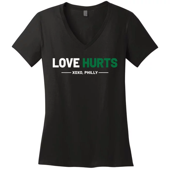 Philadelphia Love Hurts Fan Pride Cute Women's V-Neck T-Shirt