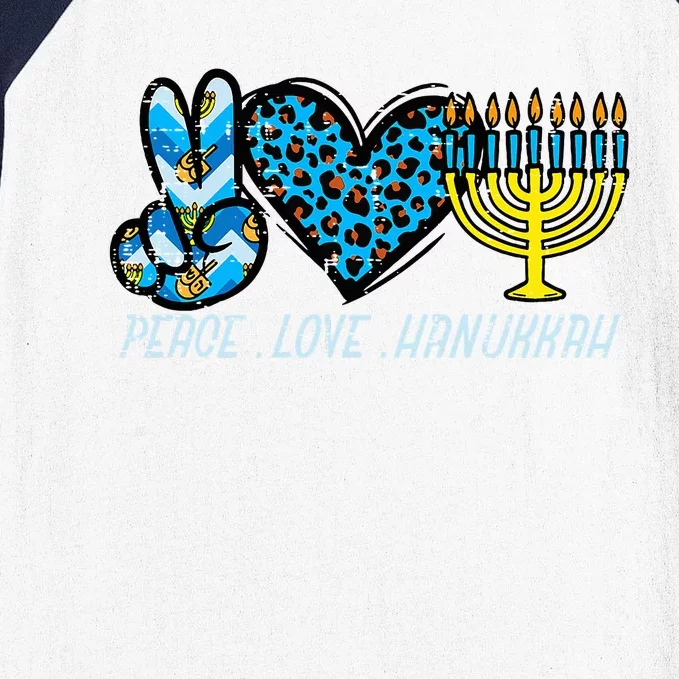 Peace Love Hanukkah Jewish Hanukkah Chanukah Baseball Sleeve Shirt