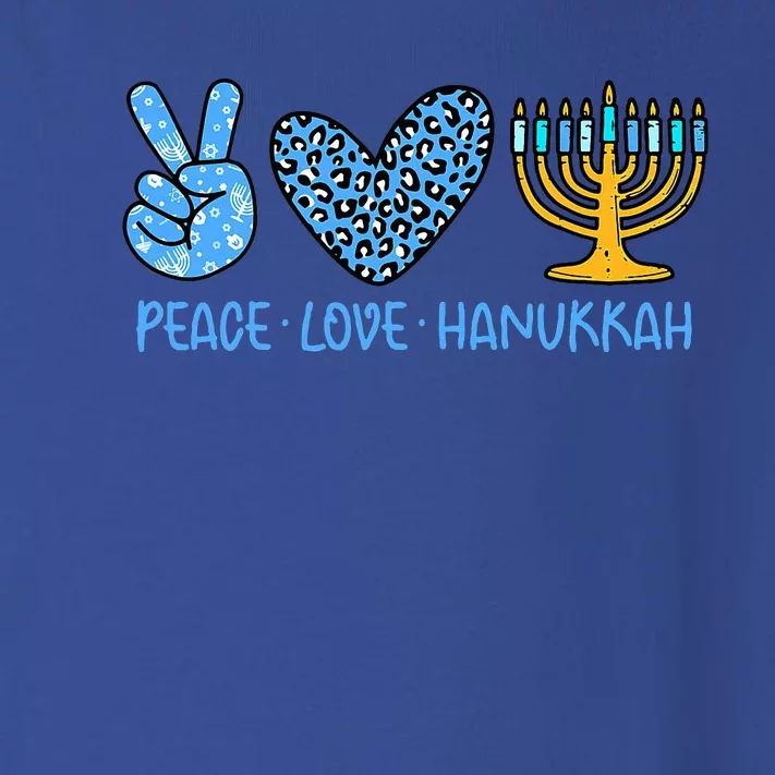 Peace Love Hanukkah Leopard Hanukkah Menorah Jewish Toddler Long Sleeve Shirt