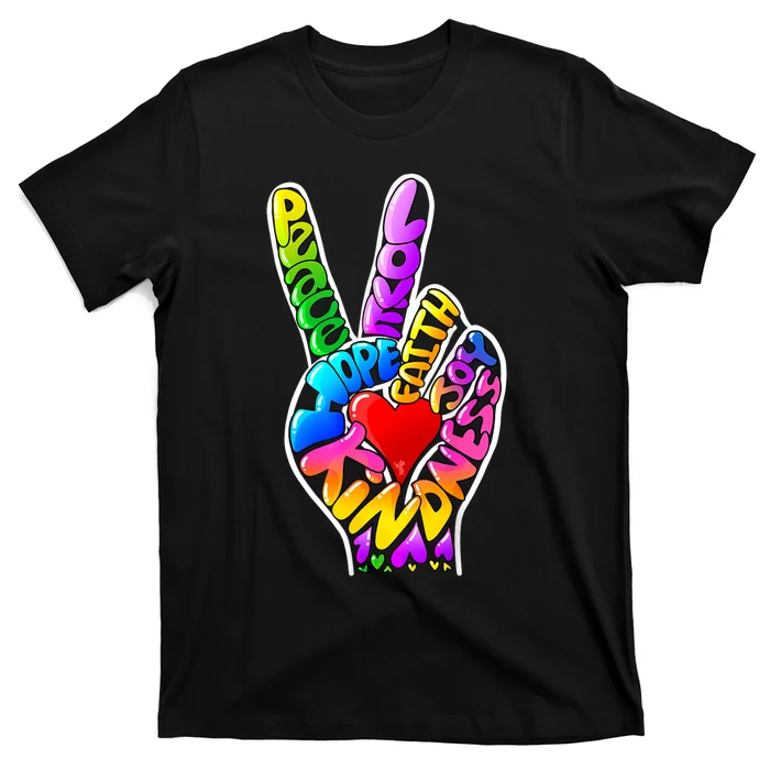 Peace Love Hope Joy Faith Kindness T-Shirt