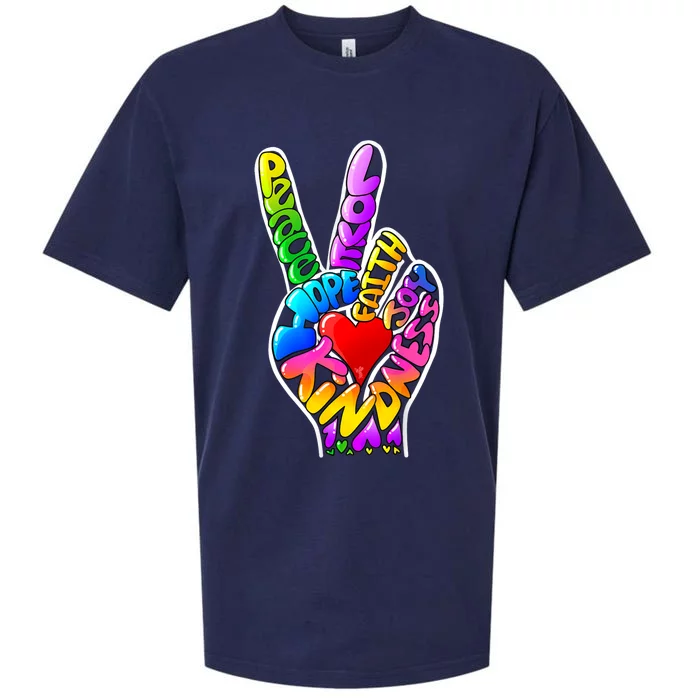 Peace Love Hope Joy Faith Kindness Sueded Cloud Jersey T-Shirt