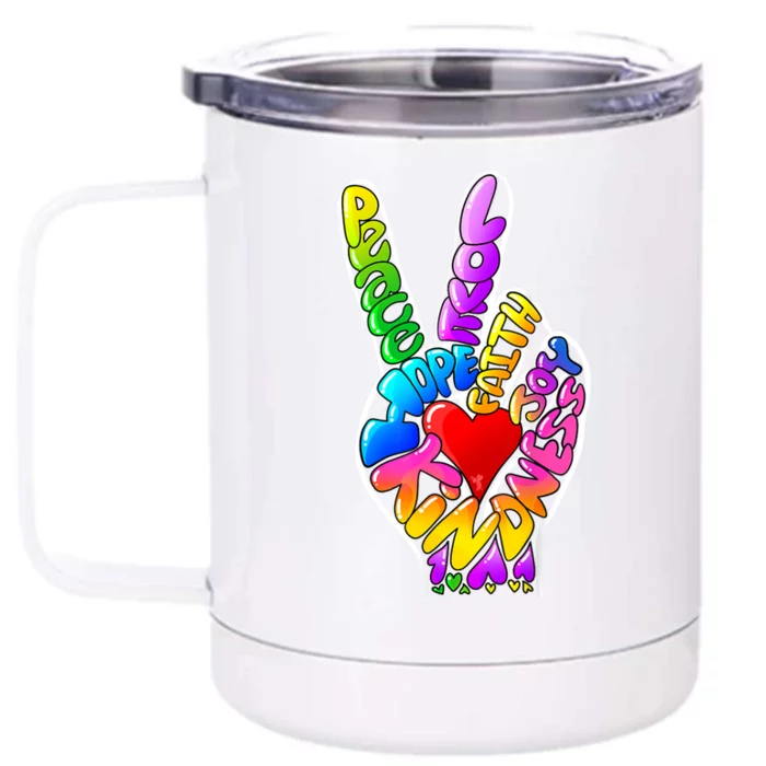 Peace Love Hope Joy Faith Kindness Front & Back 12oz Stainless Steel Tumbler Cup