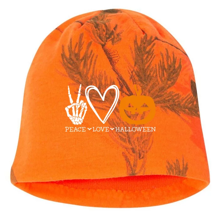 Peace Love Halloween Humorous Design For Fans Of Spooky Gift Kati - Camo Knit Beanie