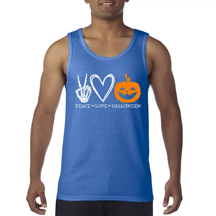 Peace Love Halloween Humorous Design For Fans Of Spooky Gift Tank Top