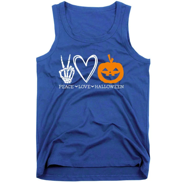 Peace Love Halloween Humorous Design For Fans Of Spooky Gift Tank Top