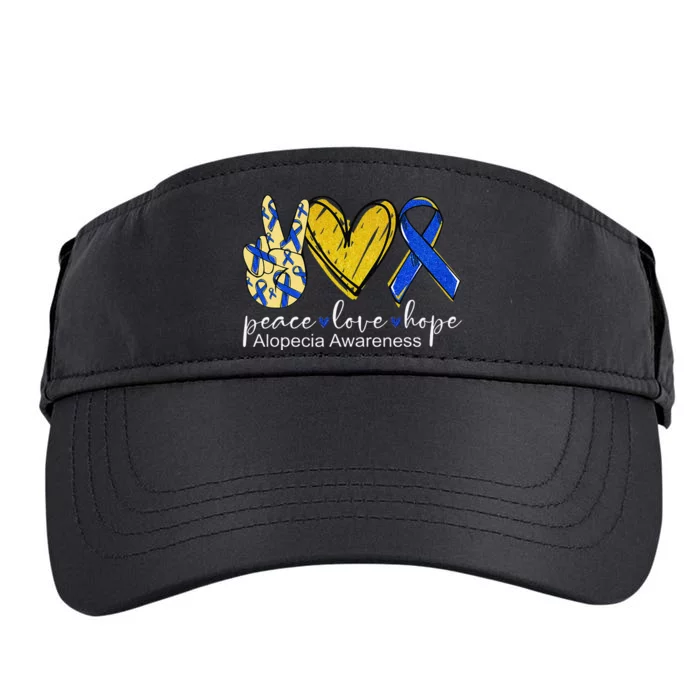 Peace Love Hope Alopecia Awareness Blue Ribbon Adult Drive Performance Visor