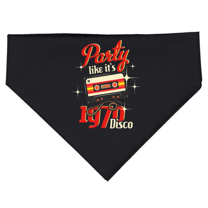 Party Like ItS 1970 Disco 1970s Funky Party 70s Groove USA-Made Doggie Bandana