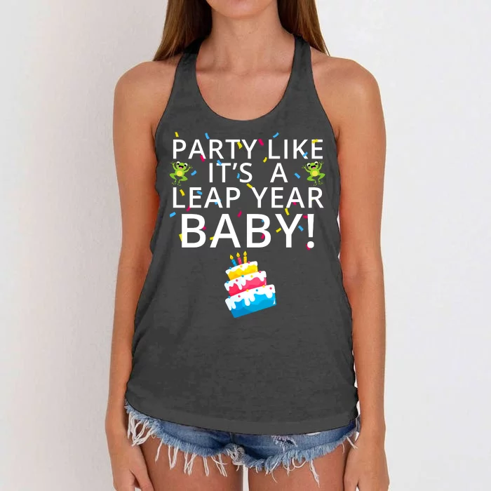 Party Like It’S A Leap Year Baby Leaplings Leap Day Feb 2 Leap Day February 29 Women's Knotted Racerback Tank