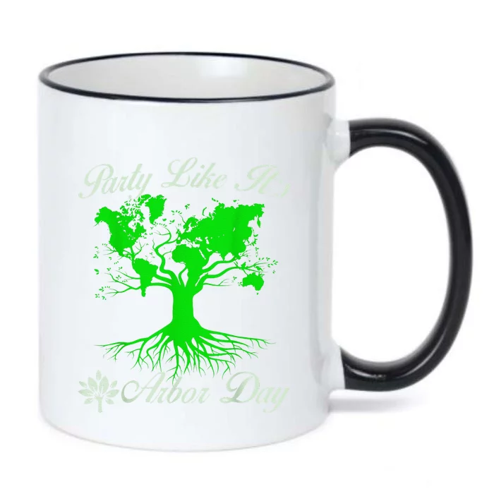 Party Like It Is Arbor Day Happy Arbor Day Love Our Planet Black Color Changing Mug