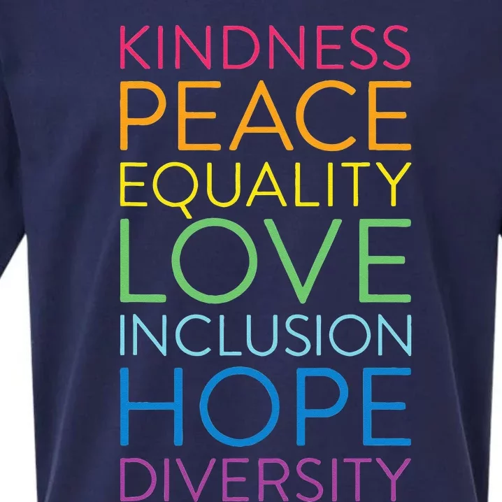 Peace Love Inclusion Equality Diversity Human Rights Sueded Cloud Jersey T-Shirt