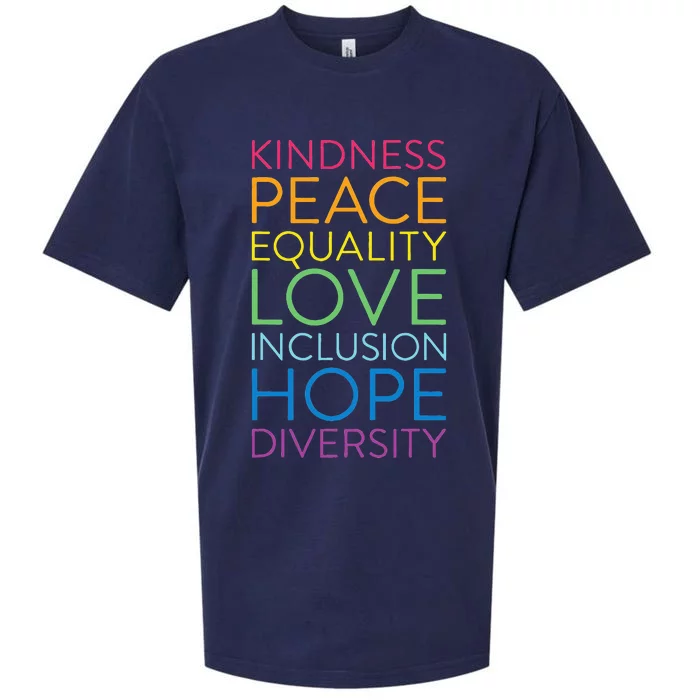 Peace Love Inclusion Equality Diversity Human Rights Sueded Cloud Jersey T-Shirt