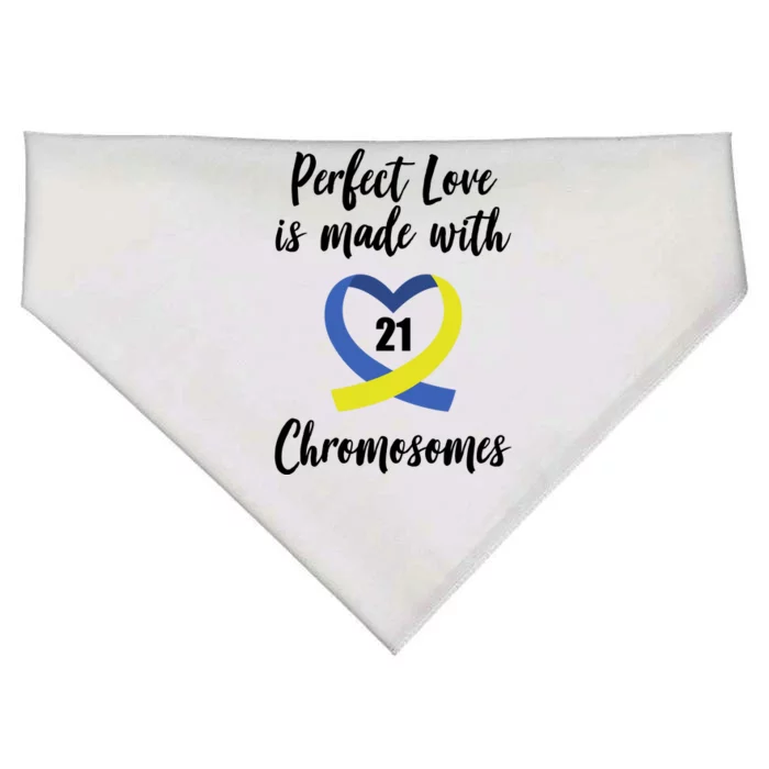 Perfect Love Is Made With 21 Chromosomes Down Syndrome USA-Made Doggie Bandana