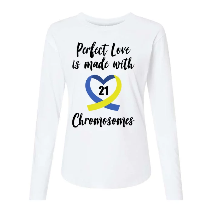 Perfect Love Is Made With 21 Chromosomes Down Syndrome Womens Cotton Relaxed Long Sleeve T-Shirt